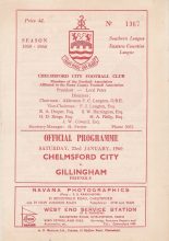 Chelmsford City v Gillingham   23-Jan-1960