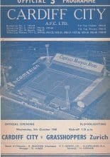 Cardiff City v Grasshoppers Zurich  05-Oct-1960