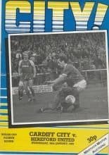 Cardiff City v Hereford United 30-Jan-1985