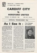 Cardiff City v Hereford United 07-Feb-1984