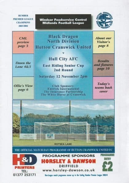 Hutton Cranswick United v Hull City  12-Nov-2011