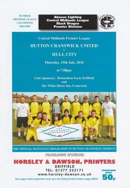 Hutton Cranswick United v Hull City  15-Jul-2010
