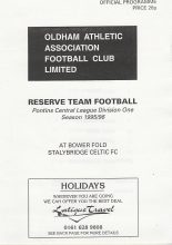 Oldham Athletic Reserves  v Liverpool Reserves  24-Apr-1996