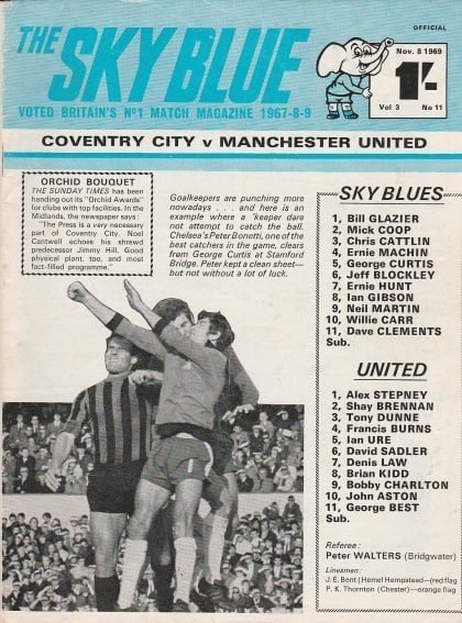 Coventry City v Manchester United  08-Nov-1969