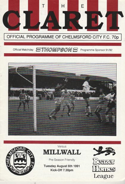 Chelmsford City v Millwall   06-Aug-1991