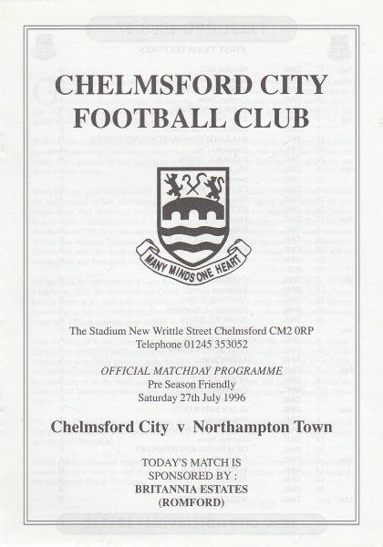 Chelmsford City v Northampton Town  27-Jul-1996