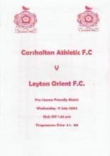 Carshalton Athletic v Leyton Orient  17-Jul-2002