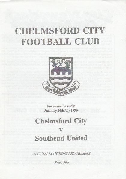 Chelmsford City v Southend United 24-Jul-1999