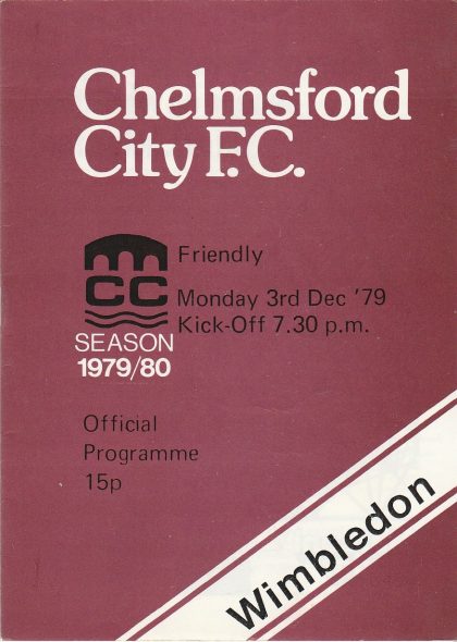 Chelmsford City v Wimbledon  03-Dec-1979