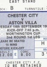 Chester City v Aston Villa 14-Sep-1999