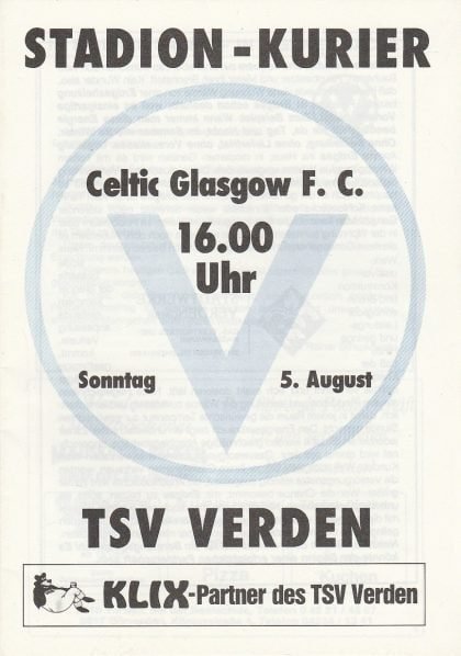 TSV Verden v Glasgow Celtic 05-Aug-1990