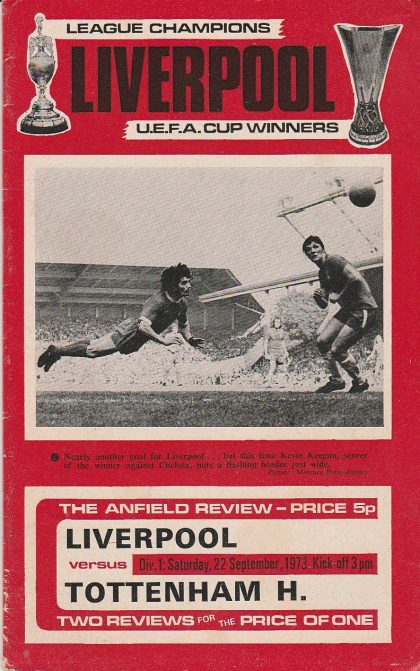 Liverpool v Tottenham Hotspur  22-Sep-1973