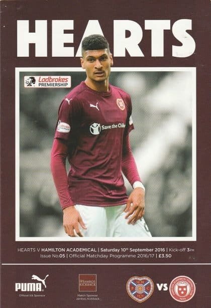 Heart of Midlothian v Hamilton Academical   10-Sep-2016