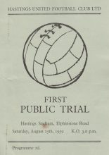 Blues v Claret & Blues Hastings United 15-Aug-1959