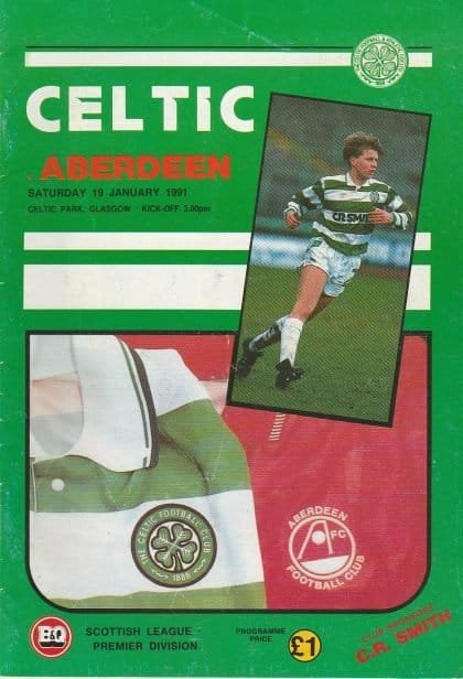 Glasgow Celtic v Aberdeen 19-Jan-1991