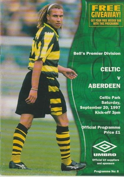 Glasgow Celtic v Aberdeen  20-Sep-1997