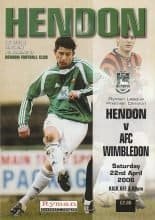 Hendon v  AFC Wimbledon 22-Apr-2006