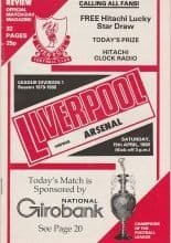 Liverpool v Arsenal   19-Apr-1980