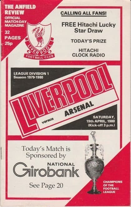 Liverpool v Arsenal   19-Apr-1980
