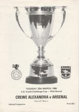 Crewe Alexandra Youth v Arsenal Youth  29-Mar-1988
