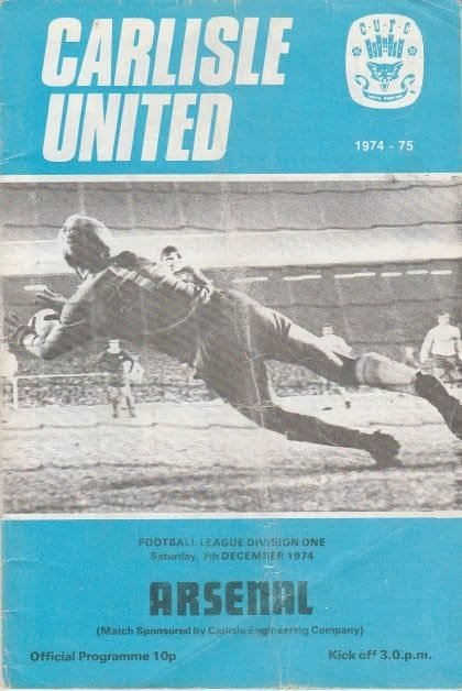 Carlisle United v Arsenal 07-Dec-1974