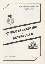 Crewe Alexandra v Aston Villa 12-Aug-1989