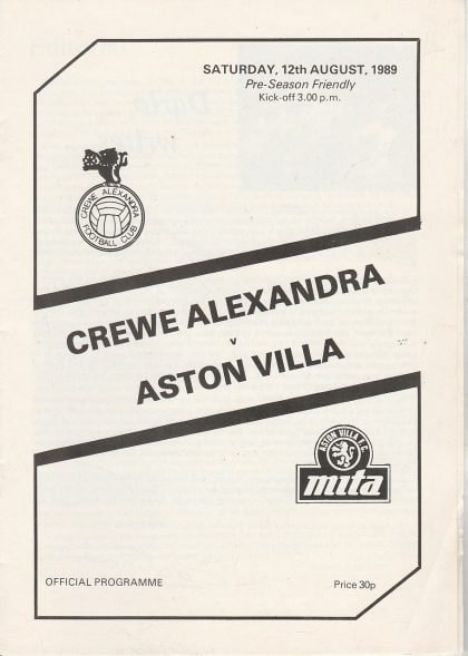 Crewe Alexandra v Aston Villa 12-Aug-1989