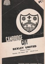 Cambridge City v Bexley United 10-Aug-1968