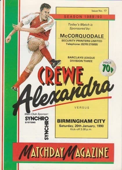 Crewe Alexandra v Birmingham City 20-Jan-1990