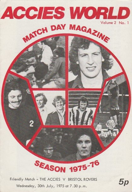 Hamilton Academical v Bristol Rovers  30-Jul-1975
