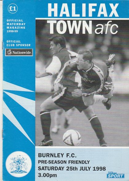 Halifax Town v Burnley  25-Jul-1998