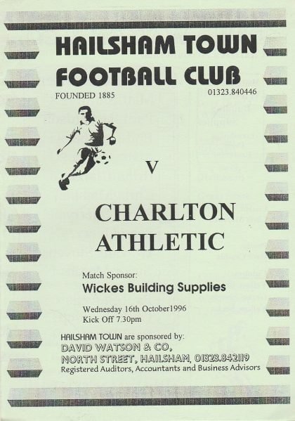 Hailsham Town v Charlton Athletic  16-Oct-1996