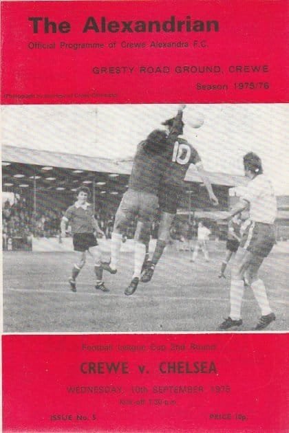 Crewe Alexandra v Chelsea 10-Sep-1975