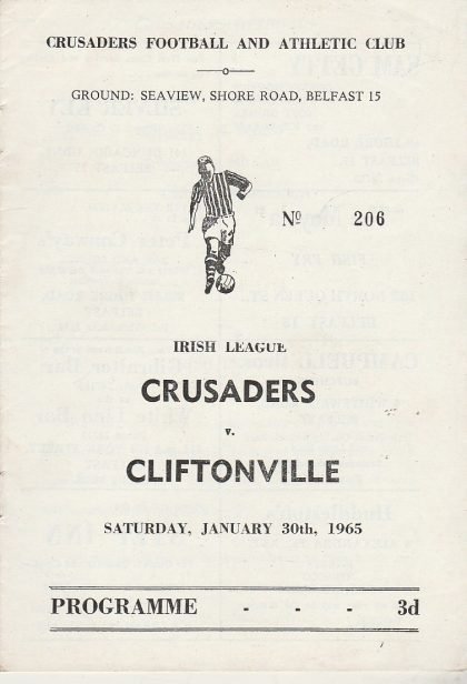 Crusaders v Cliftonville  30-Jan-1965