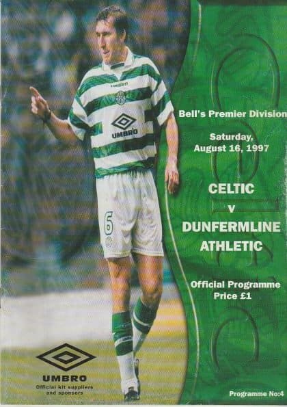 Glasgow Celtic v Dunfermline Athletic  16-Aug-1997