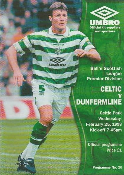Glasgow Celtic v Dunfermline Athletic 25-Feb-1998