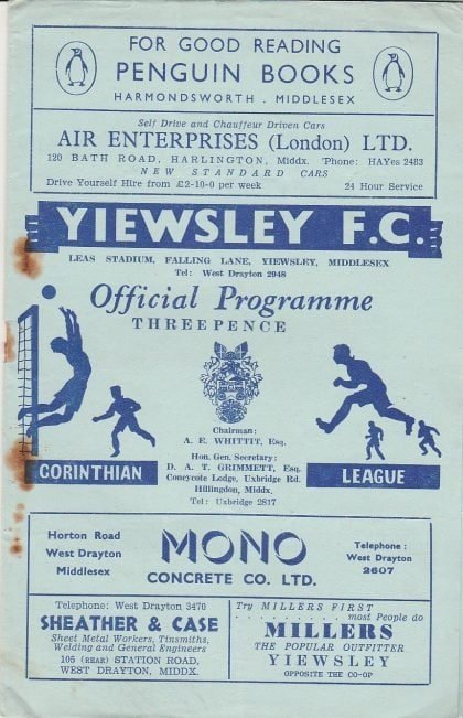 Yiewsley v Gillingham 17-Nov-1956