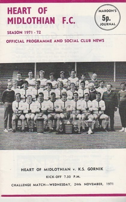Heart of Midlothian v Gornik Zabrze 24-Nov-1971