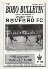 Collier Row & Romford v Halstead Town  14-Sep-1996
