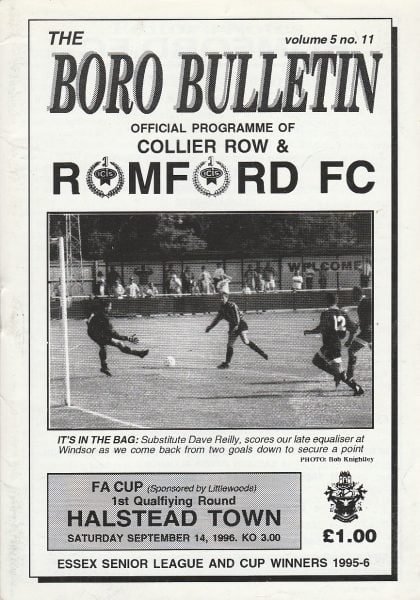 Collier Row & Romford v Halstead Town  14-Sep-1996