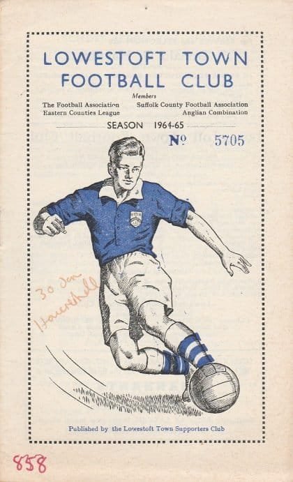 Lowestoft Town v Haverhill Rovers  30-Jan-1965