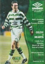 Glasgow Celtic v Heart of Midlothian  28-Mar-1998