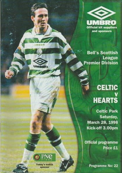 Glasgow Celtic v Heart of Midlothian  28-Mar-1998