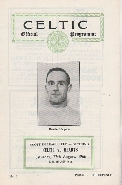 Glasgow Celtic v Heart of Midlothian 27-Aug-1966