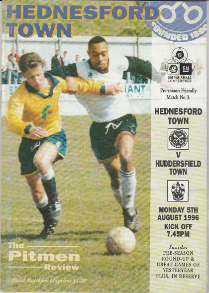 Hednesford Town v Huddersfield Town  05-Aug-1996