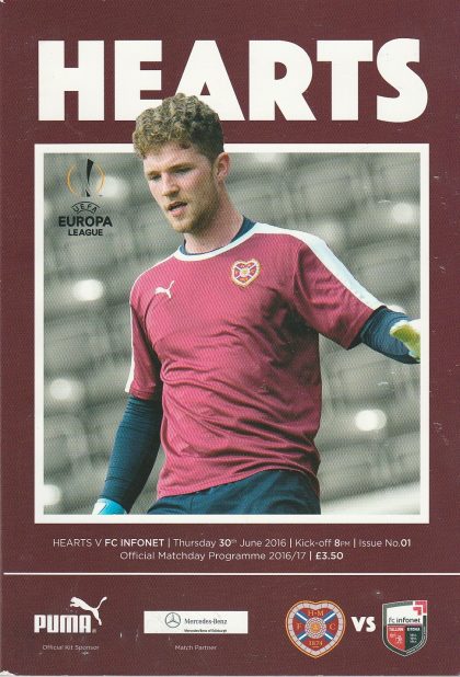 Heart of Midlothian v FC Infonet Tallinn  30-Jun-2016