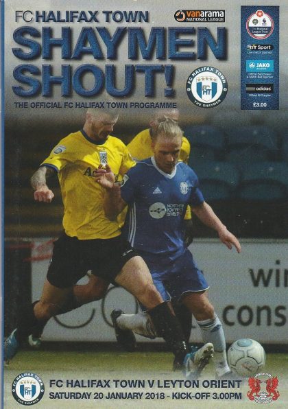 FC Halifax Town v Leyton Orient  20-Jan-2018