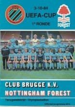 Club Brugge v Nottingham Forest 03-Oct-1984