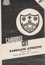 Cambridge City v Ramsgate Athletic 24-Aug-1968
