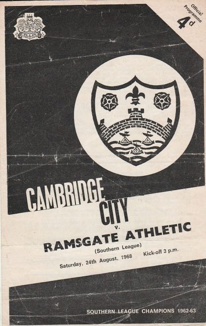 Cambridge City v Ramsgate Athletic 24-Aug-1968